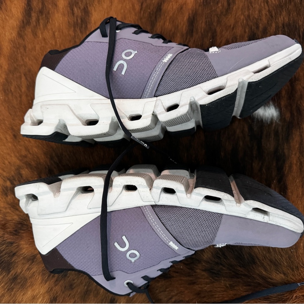 On Running Lavender and White Athletic Shoes